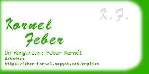 kornel feber business card